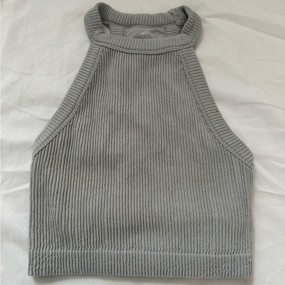 Aerie Gray Ribbed Tank Top